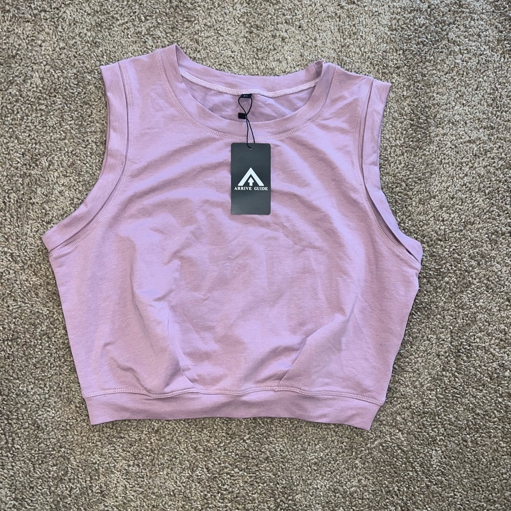 Lavender Sleeveless Crop Top medium NWT